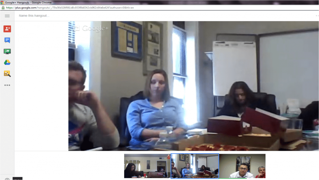 google hangout view - social media spanish team