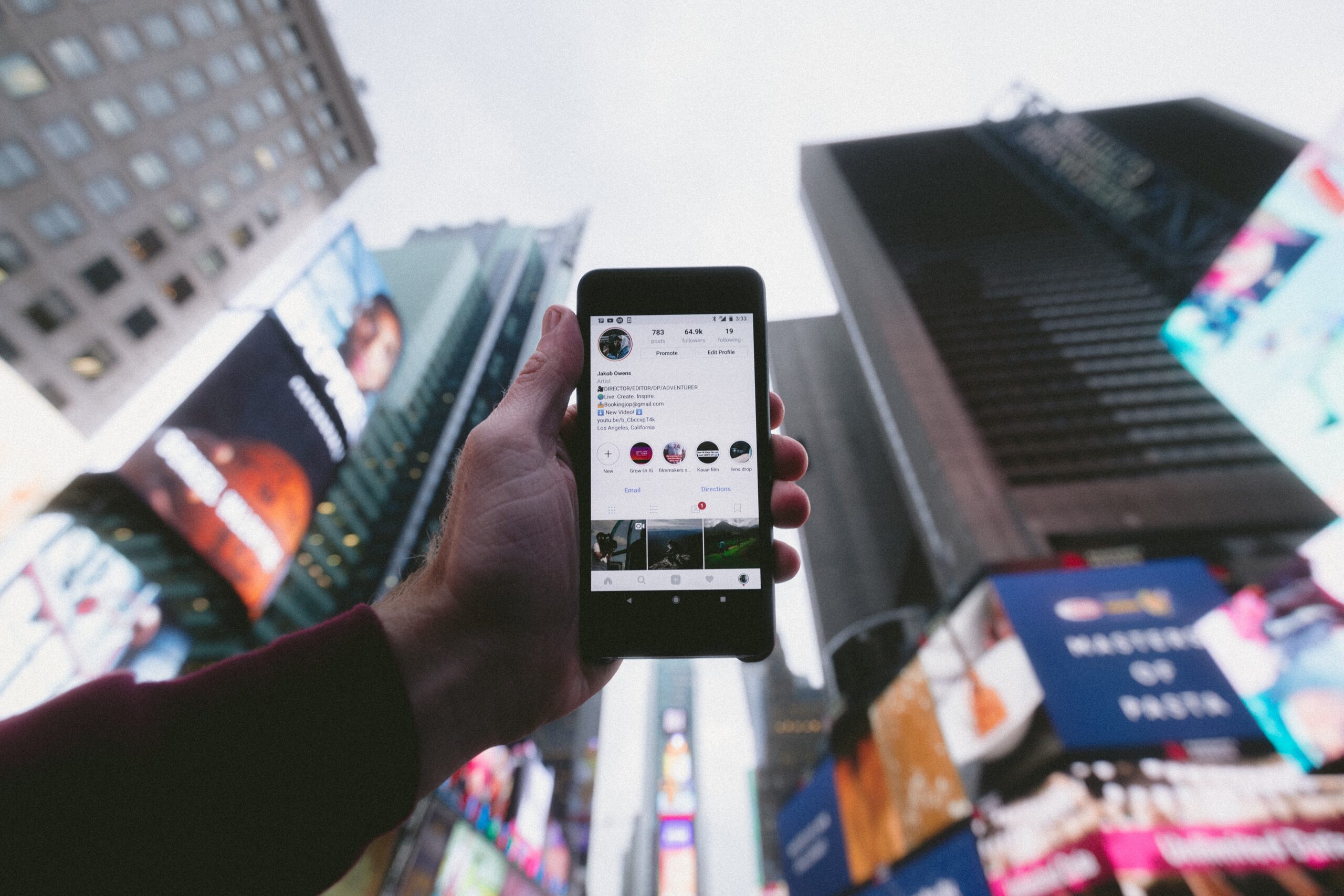 Jakob Owens Instagram in Times Square